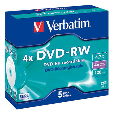 DVD-Rohlinge Verbatim Matt Silver 43285 wiederbeschreibbar 4,7 GB