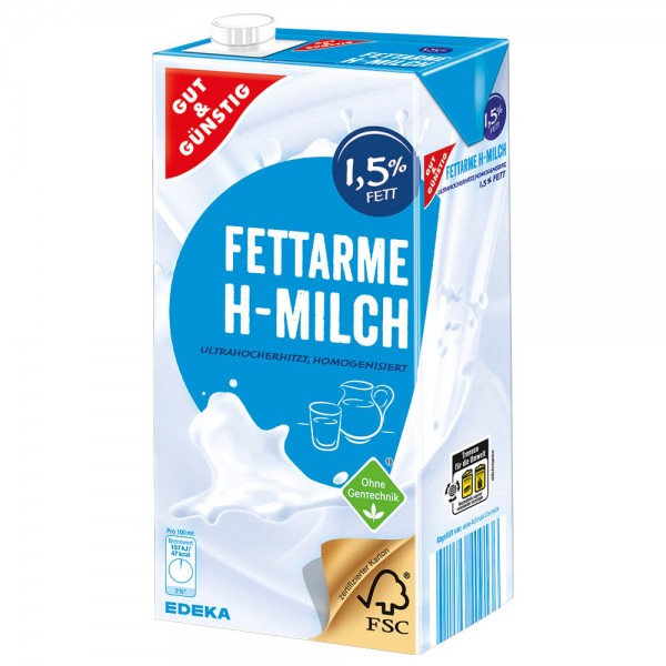 H-Milch 12 x 1 Liter 1,5%