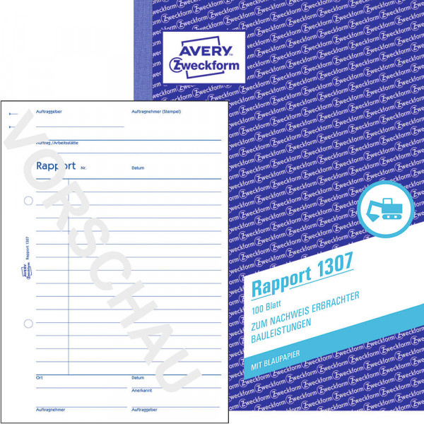 Rapport-Formulare Zweckform 1307 A5 mit Deckblatt