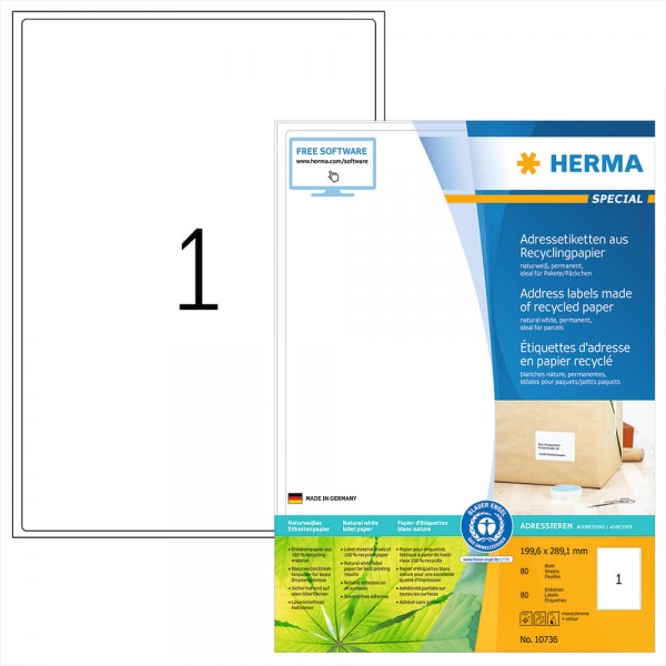 Adressetiketten Herma 10736 Recycling