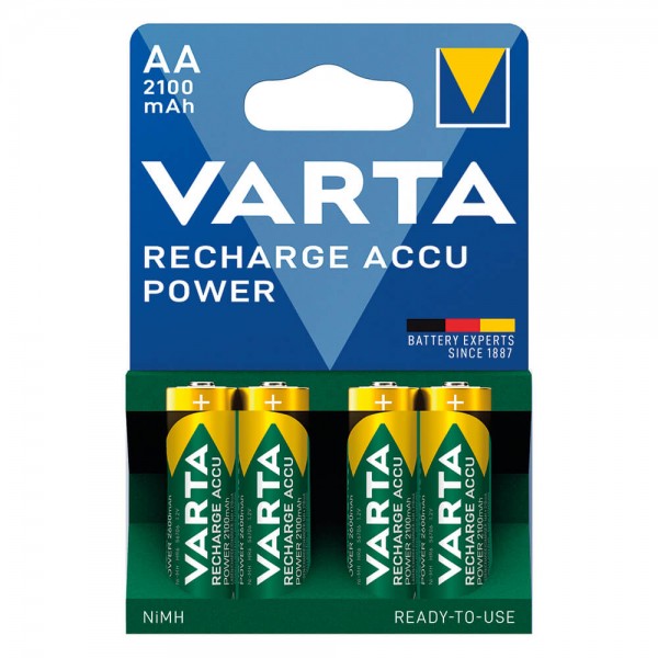 Akkus Varta Recharge Accu Power Ready2Use Mignon (AA) 2100mAh 4 Stück 1.2V HR6 Packung