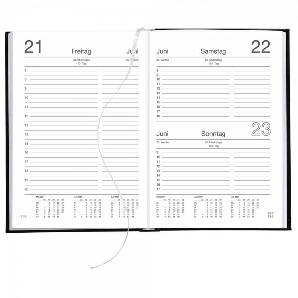 Buchkalender Corona A5 Stundeneinteilung