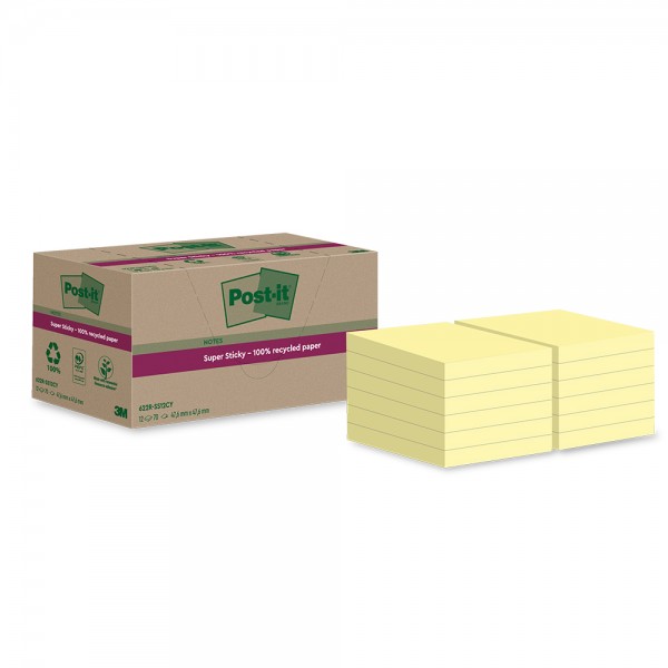 Haftnotizen Post-it Super Sticky Recycling Notes 622 RSS12CY