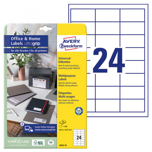 Adressetiketten Zweckform 3658-10 ultragrip