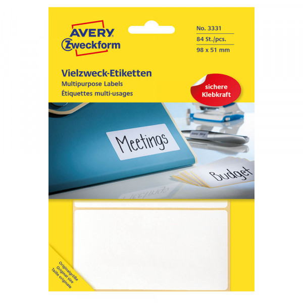 Etiketten Zweckform 3331, 98x51mm Verpackung