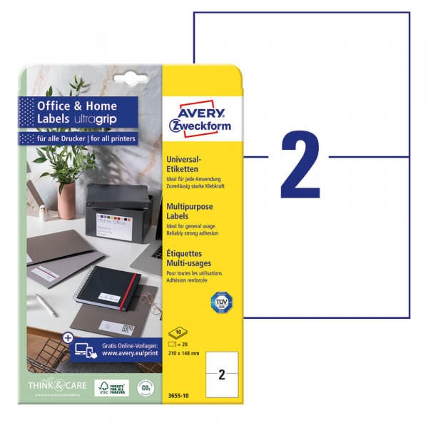 Universaletiketten Zweckform 3655-10 ultragrip