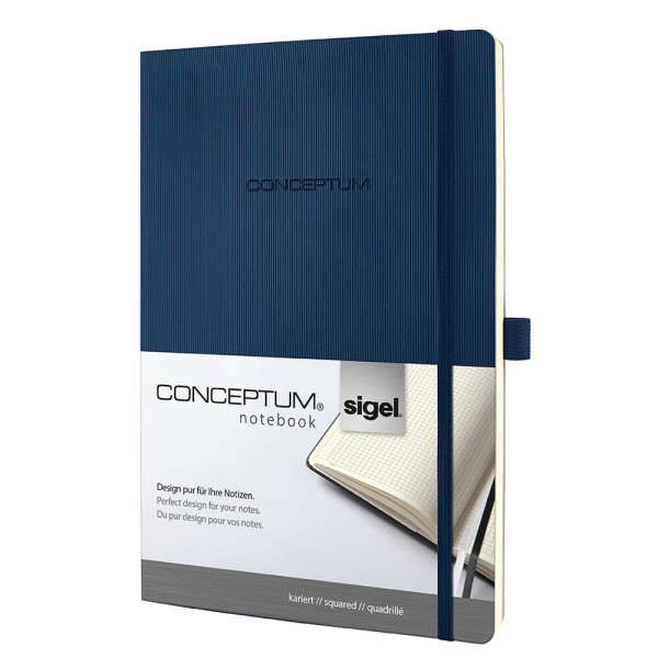 Notizbuch Sigel Conceptum CO326/CO327, dunkelblau kariert