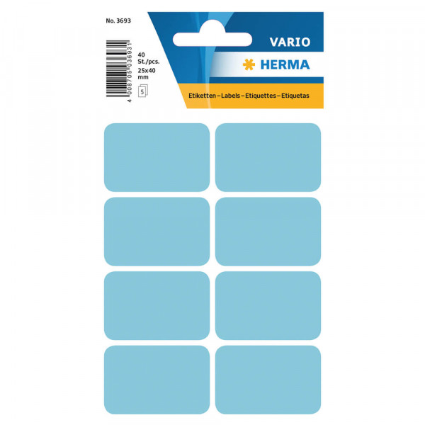 Etiketten Herma 3693, blau, 25x40mm