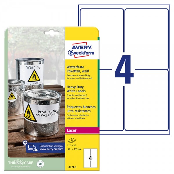 Folienetiketten Zweckform L4774-8 Verpackung + Inhalt