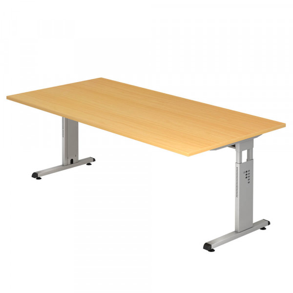 Schreibtisch OS2E 200x100cm 65-85cm Höhe Buche