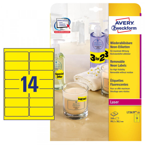 Etiketten Zweckform L7263Y-25 mit Verpackung