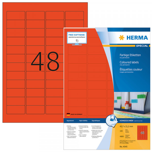 Etiketten Herma 4545 mit Verpackung