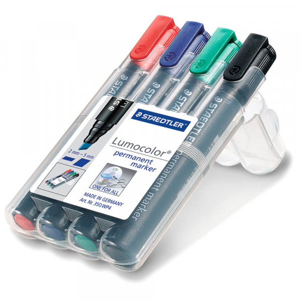 Permanentmarker Staedtler 350WP4, Set 4 Farben zum Aufstellen