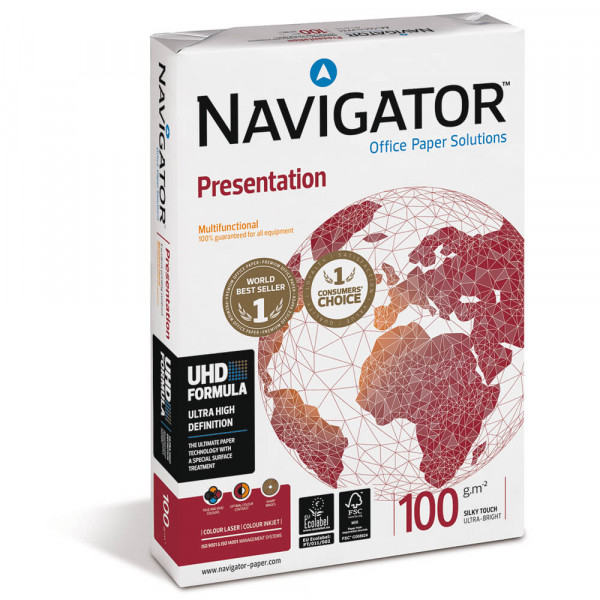 Kopierpapier Navigator Presentation, A4, weiß, 100g/m²