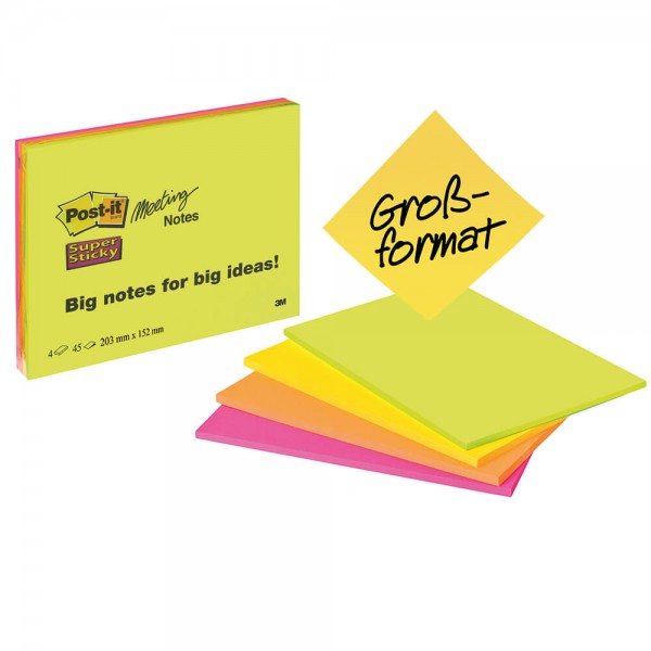 Haftnotizen Post-it Super Sticky Meeting Notes 6845-SSP