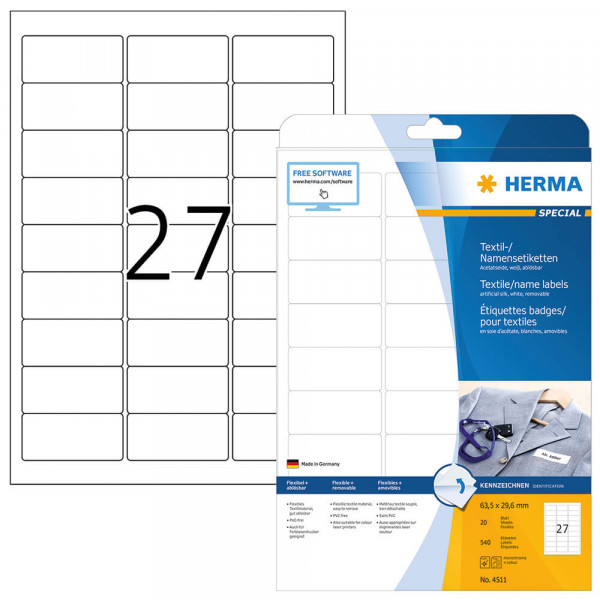 Namensetiketten Herma 4511 mit Verpackung