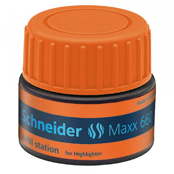 Textmarkertintenfass Schneider Refill Station Maxx 660 orange