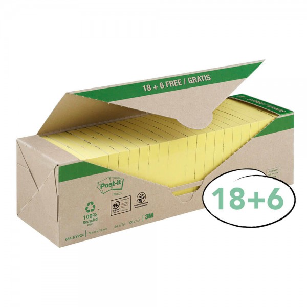 Haftnotizen Post-it Recycling Notes 654RY18+6
