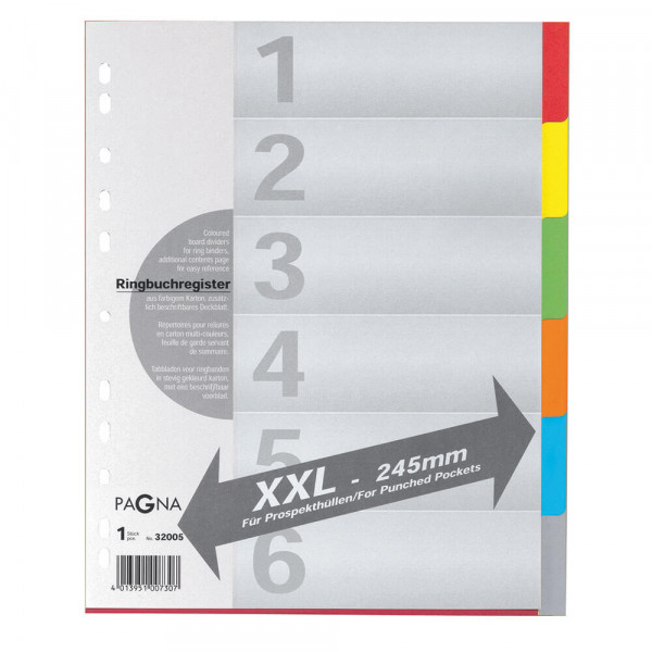 Kartonregister Pagna XXL 32005-20, A4 Überbreite, blanko