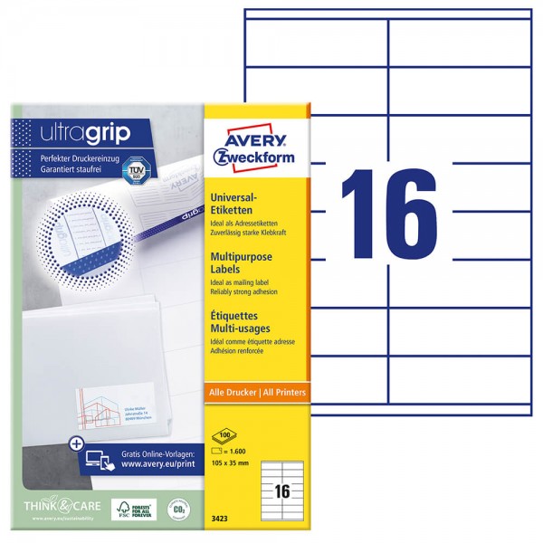 Etiketten Zweckform 3423, 105x35mm