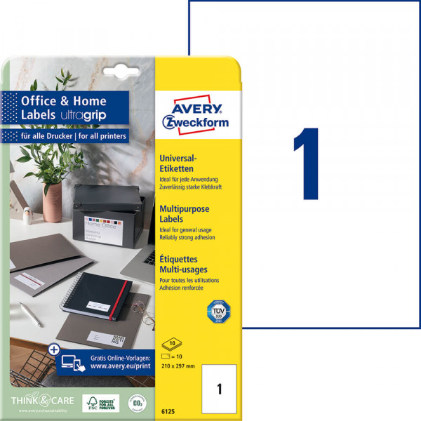 Universaletiketten Zweckform 6125 ultragrip