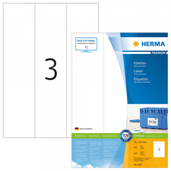 Etiketten Herma 4657, 70x297mm Verpackung