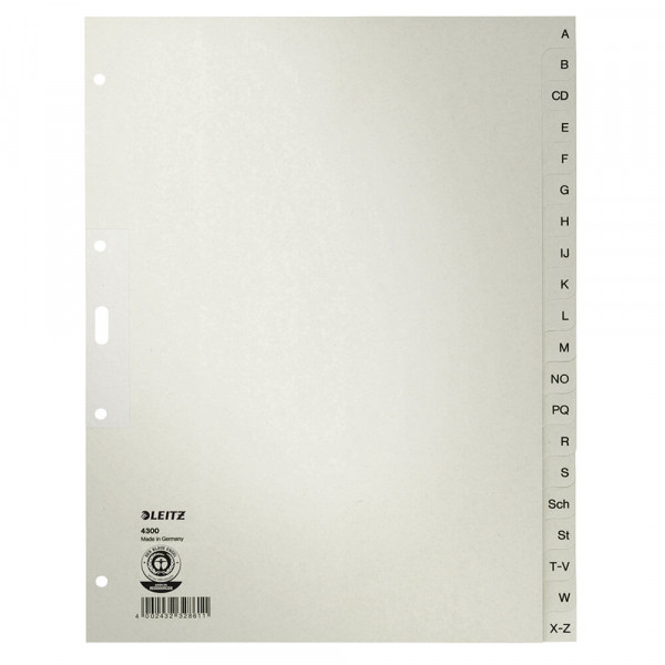 Papierregister Leitz 4300, A4, A-Z , 20-teilig