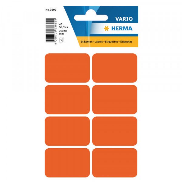 Etiketten Herma 3692, rot, 25x40mm