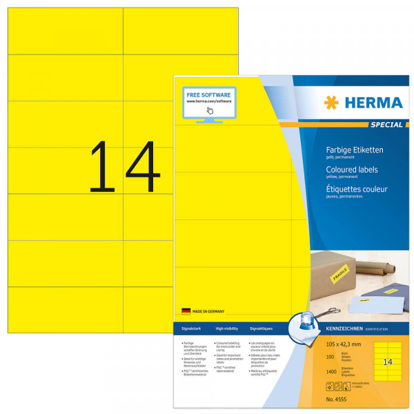 Etiketten Herma 4555 mit Verpackung