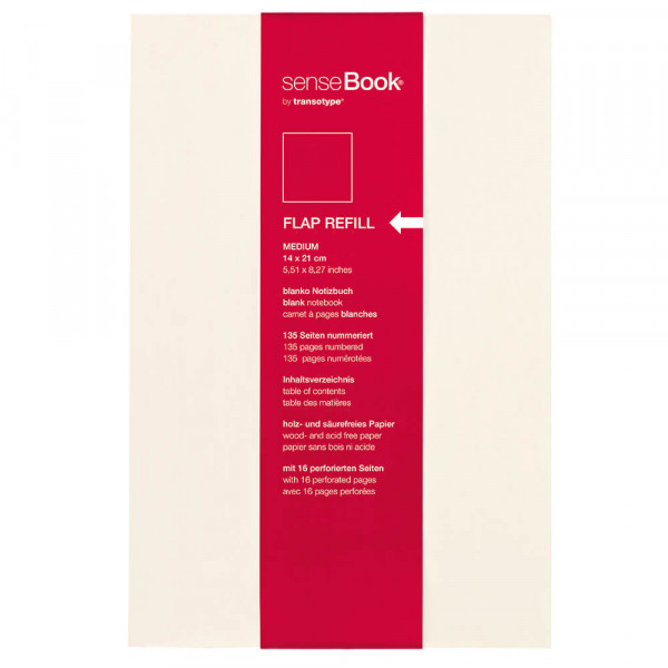 Notizbuch-Nachfüllung senseBook Refill FLAP, A5 blanco