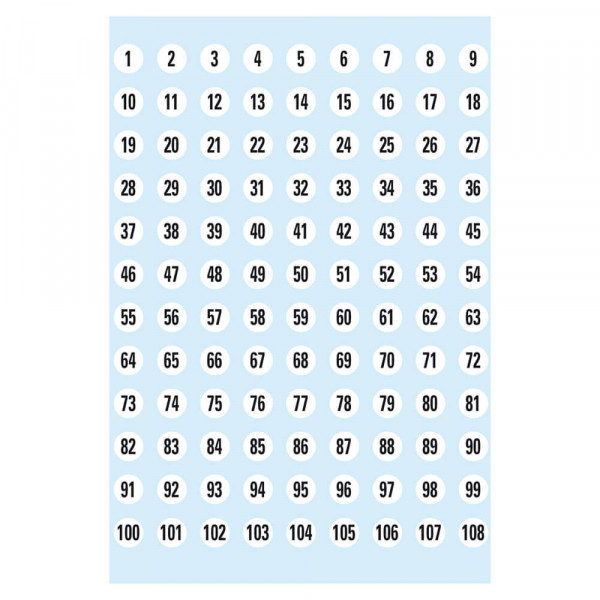 Zahlenetiketten Herma 4128 1-540, weiß/schwarz
