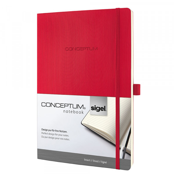 Notizbuch Sigel Conceptum CO324/CO325, rot liniert