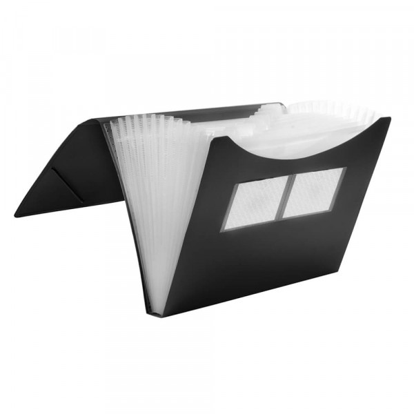 Fächermappen Foldersys A4, Kunststoff schwarz