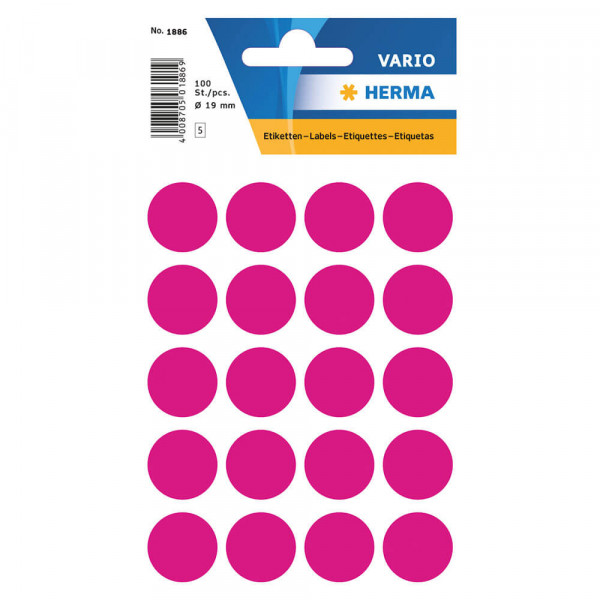 Markierungspunkte Herma 1886, Ø19mm, pink