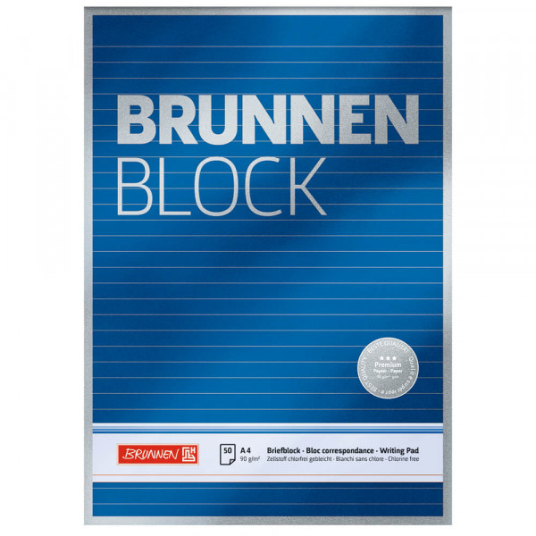 Briefblock Brunnen Premium A4 liniert