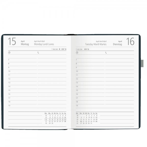 Taschenkalender Zettler offen