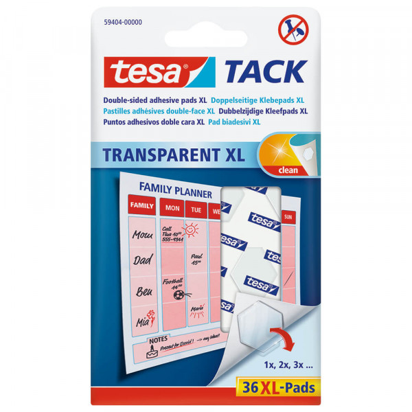 Klebepads Tesa TACK XL 59404-00000-00, 36 Stück Verpackung