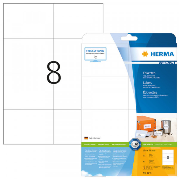 Etiketten Herma 8645, 105x74mm mit Verpackung