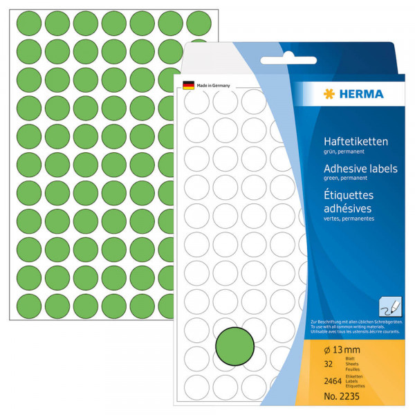 Markierungspunkte Herma 2235, Ø13mm, grün