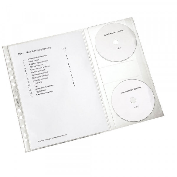 Prospekthüllen Leitz 4761-30, A4, PP, 120my, CD-Klappe Beispiel