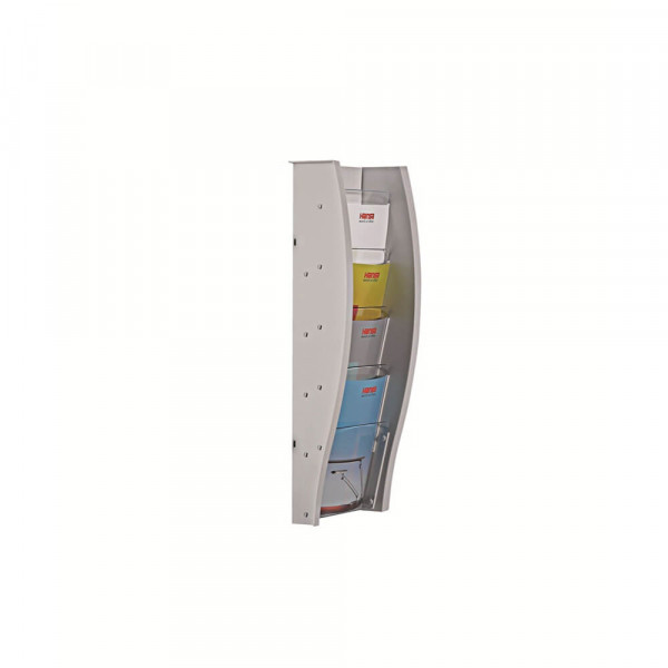 Wandprospekthalter Styro styrodisplay 128-350, 5 x A5, grau, zum Aufhängen hellgrau