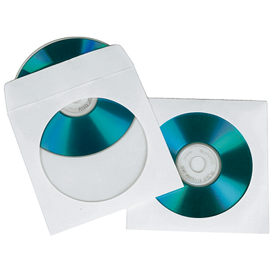 CD-Papierhüllen 124 x 124mm zum Beschriften weiß