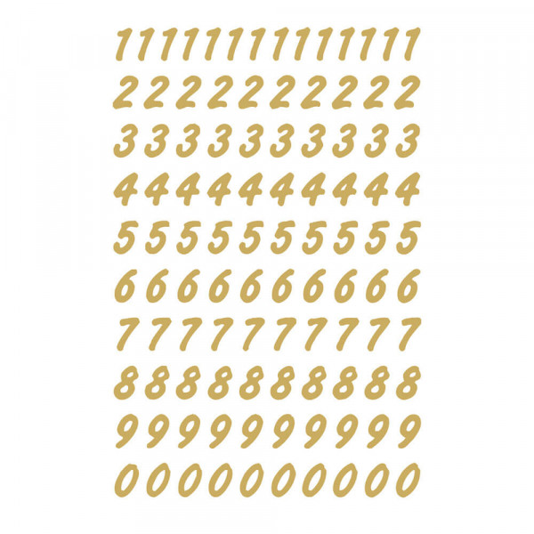 Zahlenetiketten Herma 4151 0-9, transparent/gold
