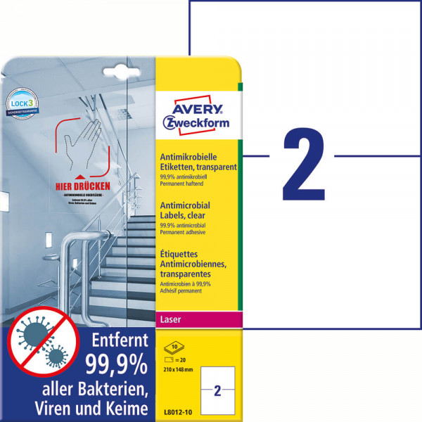Folienetiketten Zweckform L8012-10 antimikrobielle Etiketten