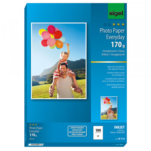 Sigel Inkjet-Fotopapier IP715 A4, glossy, 170g/m²
