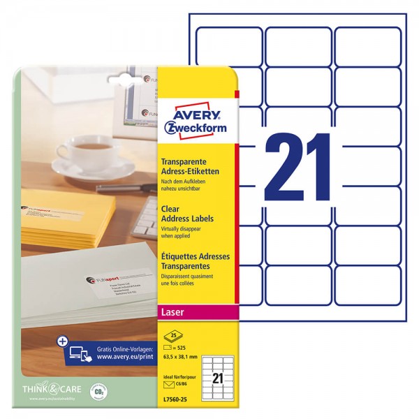 Etiketten Zweckform L7560-25 Verpackung + Inhalt
