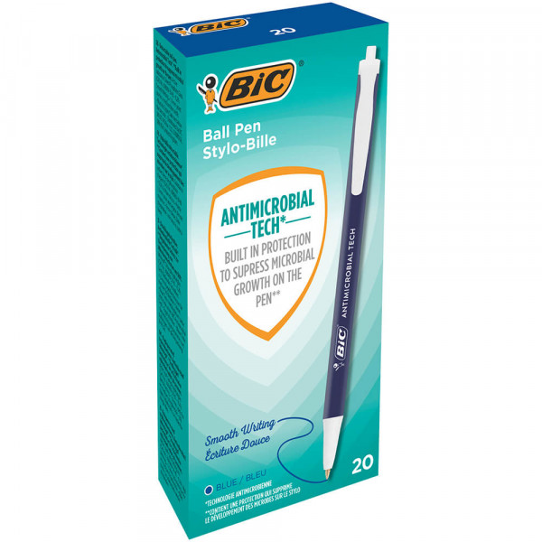Kugelschreiber BIC Antimicrobial Tech Clic Stic, blau