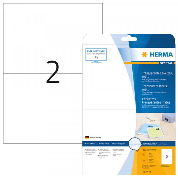 Etiketten Herma 4683, Folie, 210x148mm mit Verpackung