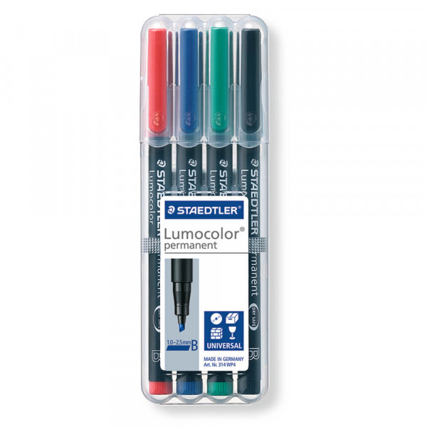 Folienschreiber Staedtler Lumocolor permanent 314WP4, Keilspitze