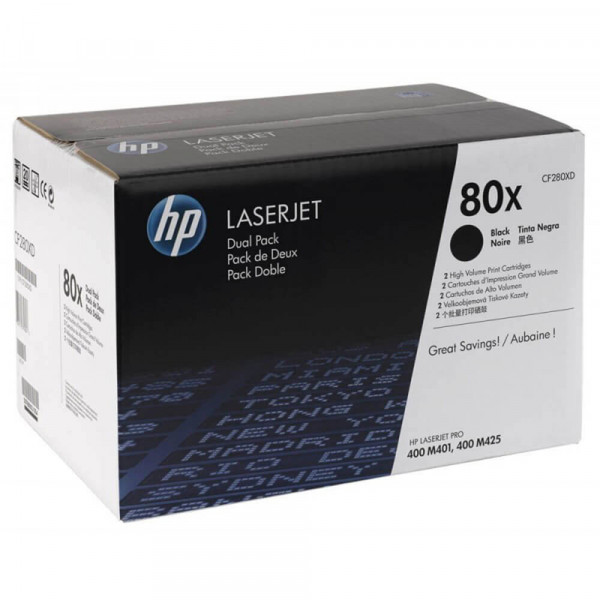 HP Lasertoner CF280XD Nr. 80X Doppelpack